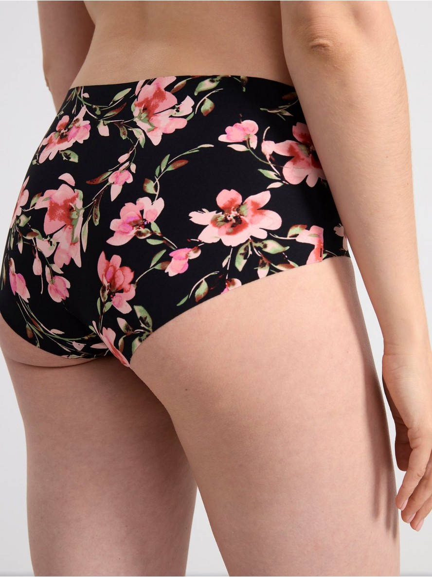 Invisible regular waist briefs with flowers