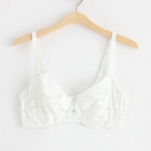 Unpadded bra with mesh and lace - White, 100 D