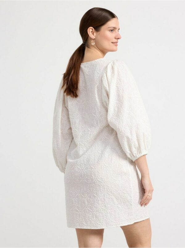 Embroidered puff sleeve tunic