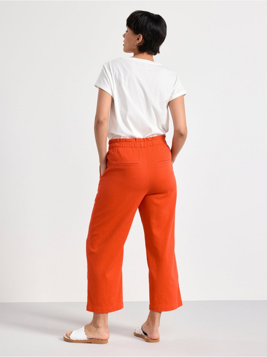 BELLA Straight cropped twill trousers