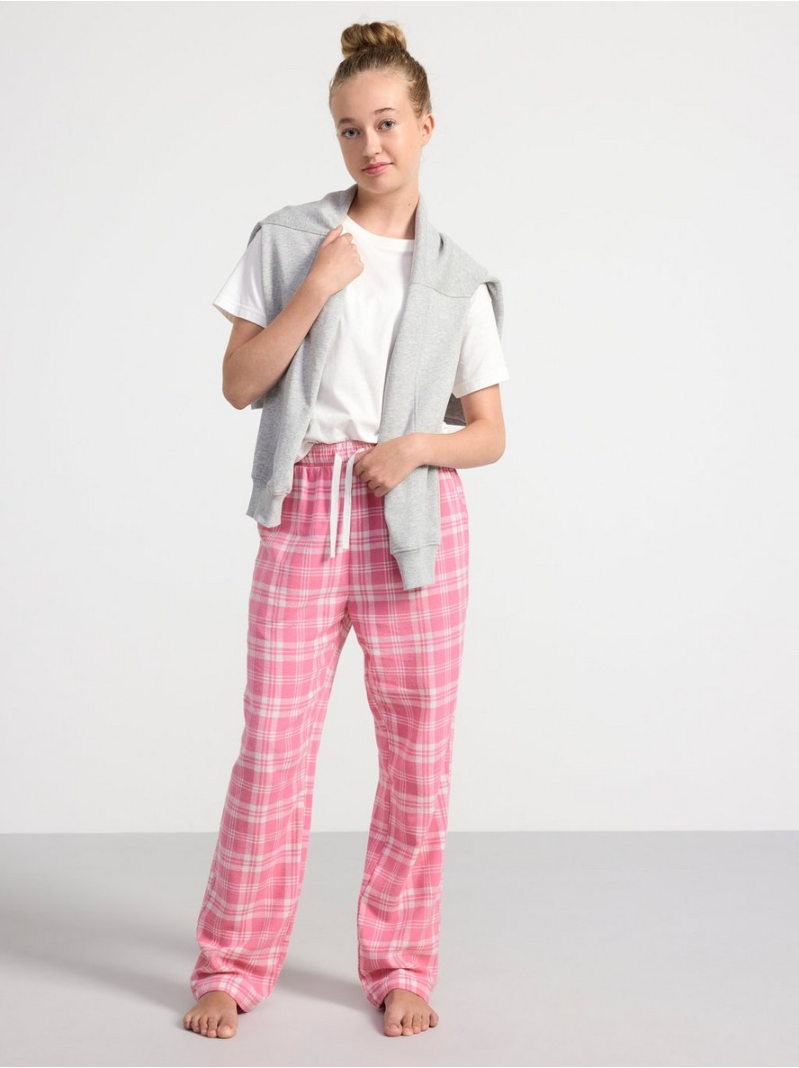 Pyjama trousers in flannel with checked pattern