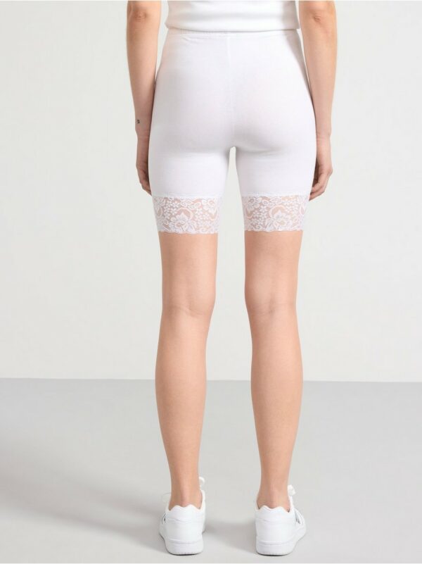 Cycling shorts with lace trim