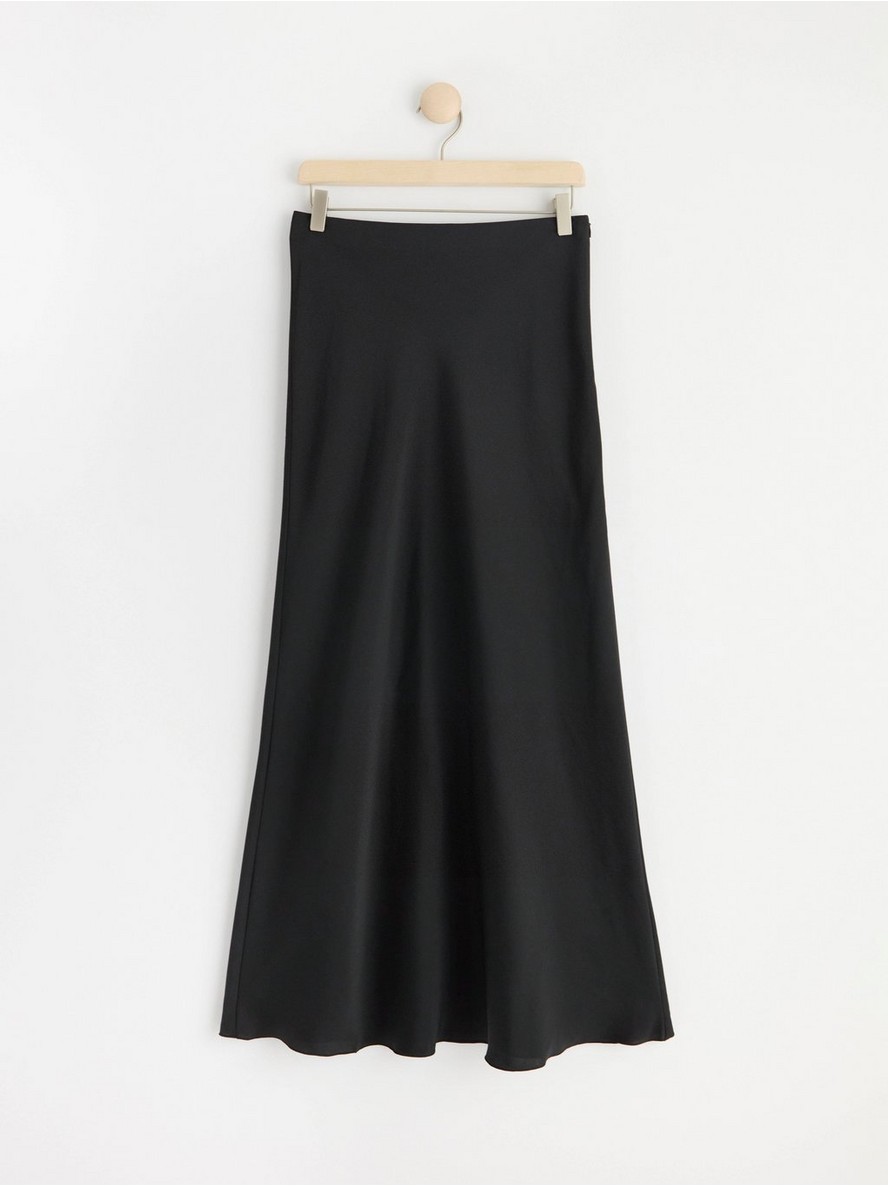 Satin maxi skirt - Black, L