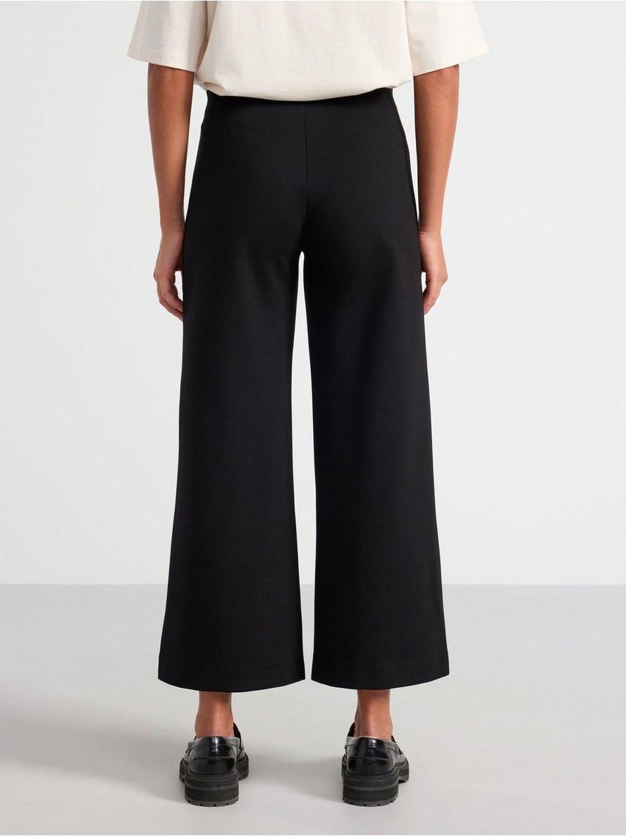 Cropped wide leg punto trousers