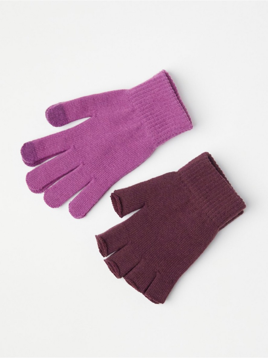 Double fine-knit gloves with touch function