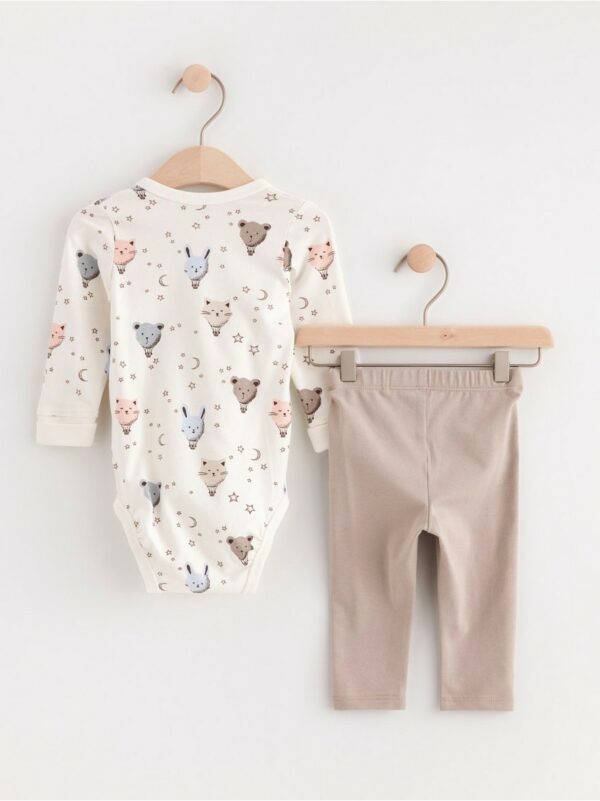Set with wrap bodysuit and leggings