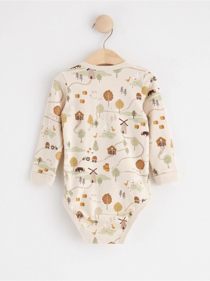 Long sleeve bodysuit with pattern