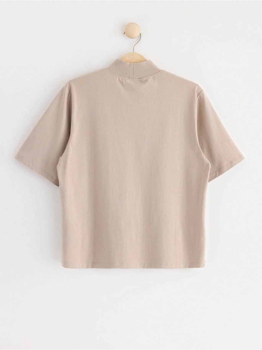 Short sleeve top with mock neck