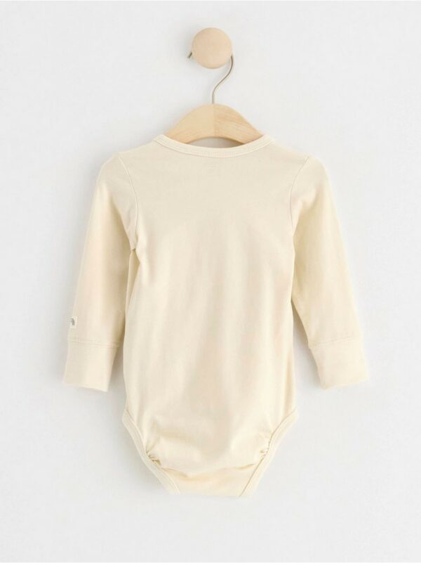 Wrap bodysuit with long sleeves