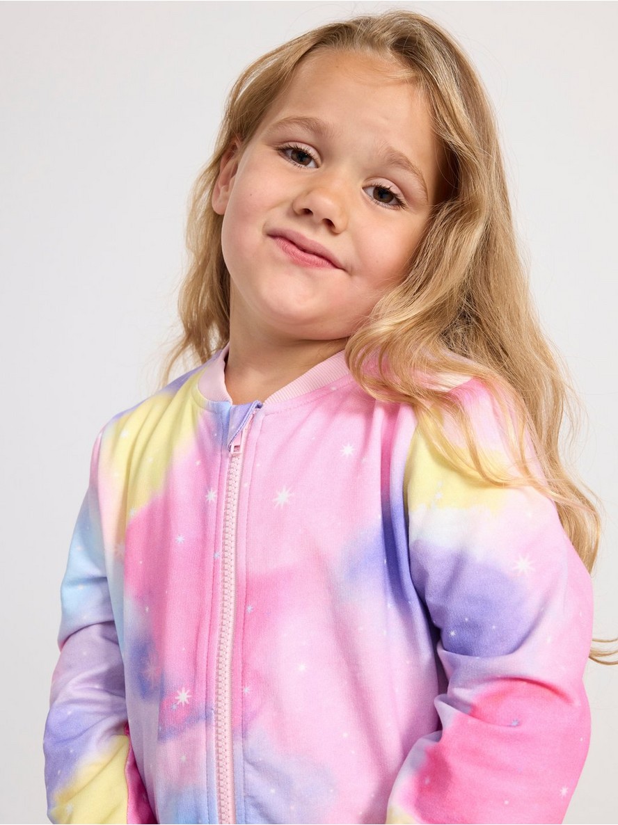 Sweater with zipper and rainbow colours
