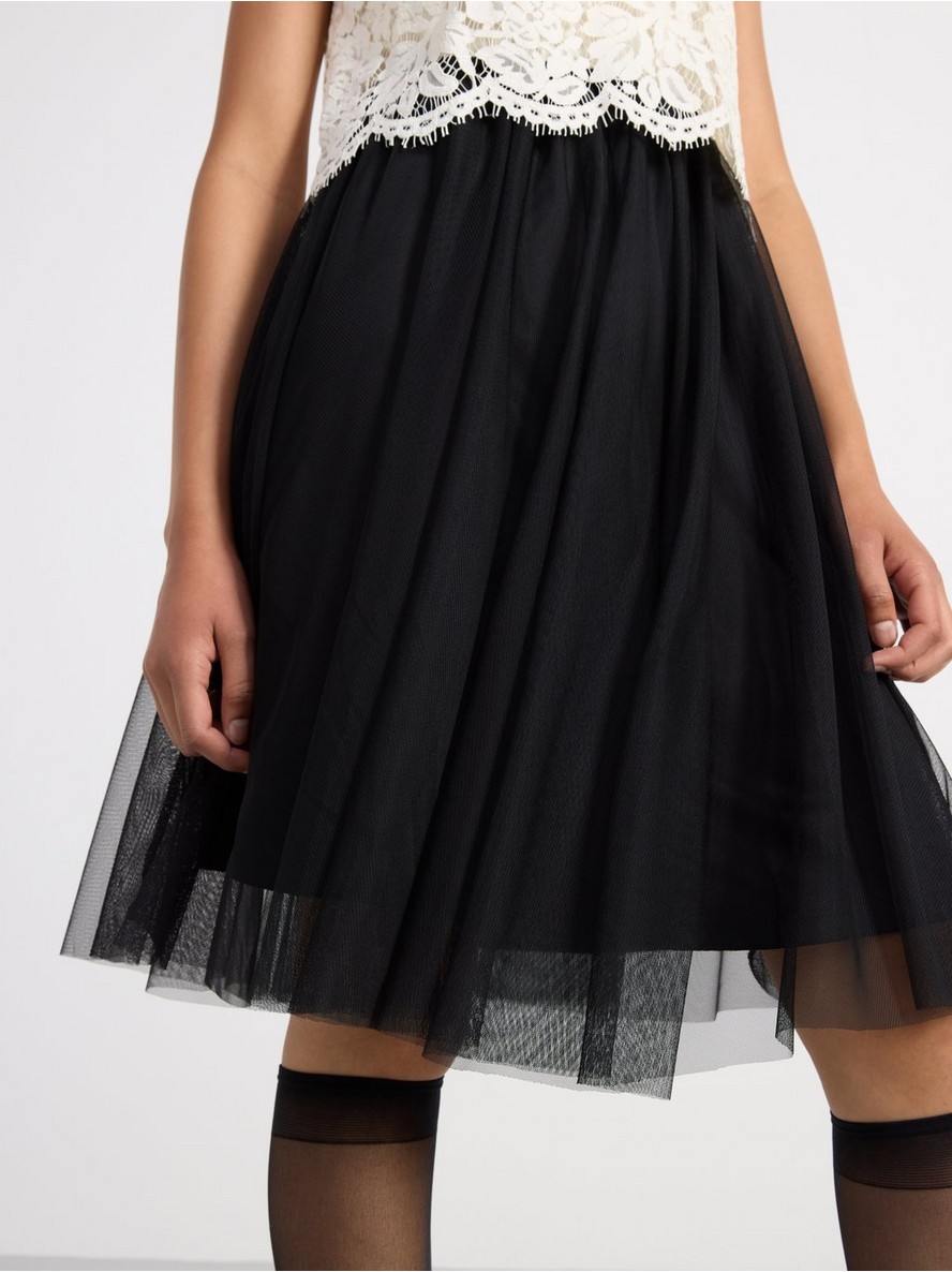 Lace dress with tulle skirt
