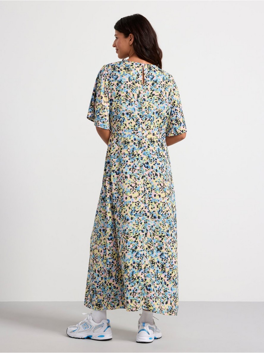 Short sleeve maxi dress with pattern