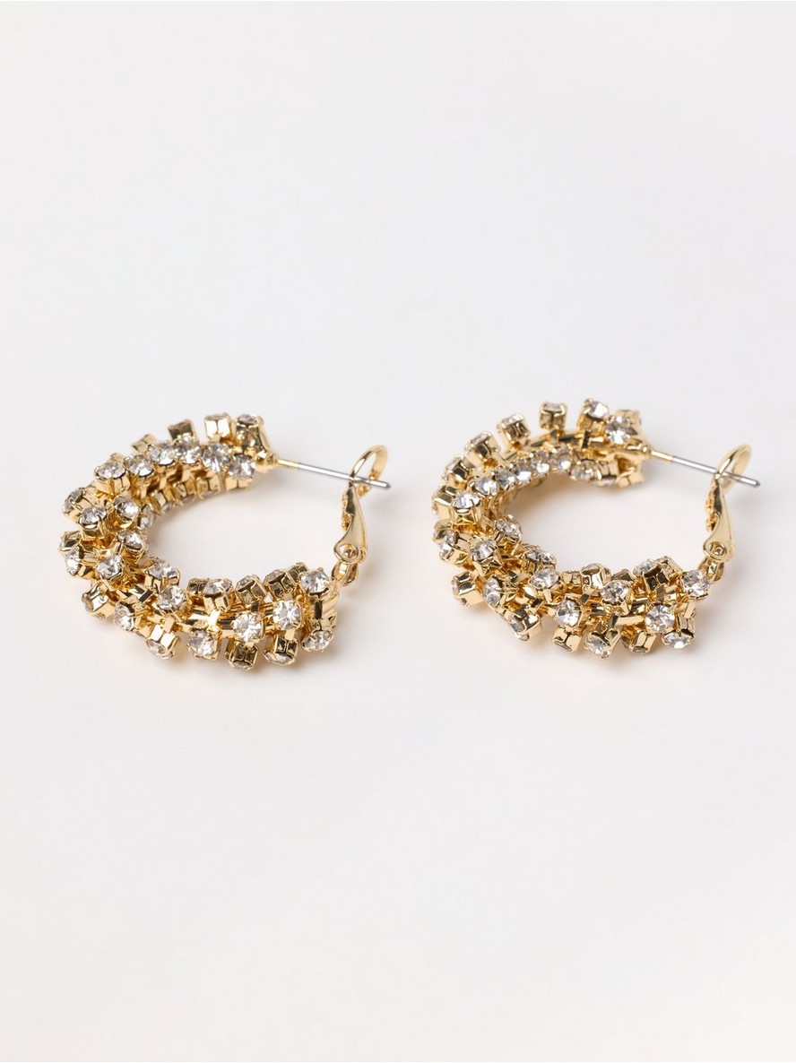 Hoop earrings with rhinestones