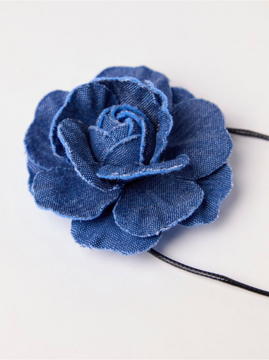 Flower in denim with tie band